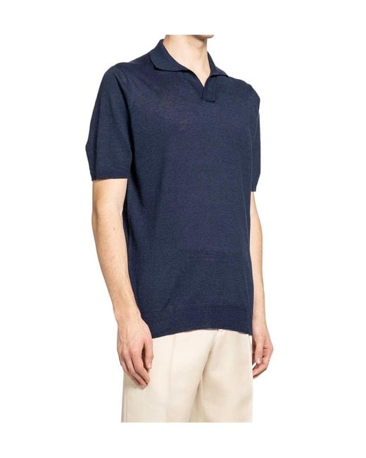 Lardini Blue Short-Sleeved Polo Shirt for men