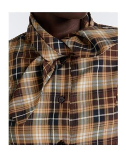Patou Multicolor Bow-Detail Checked Cotton Shirt