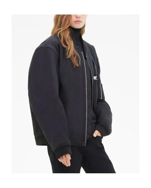 Courreges Blue Courrèges Logo Embroidered Bomber Jacket