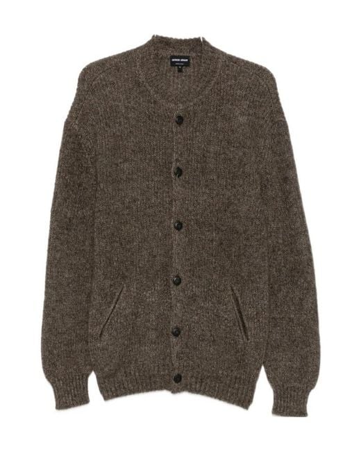 Giorgio Armani Brown Long-Sleeve Cardigan for men