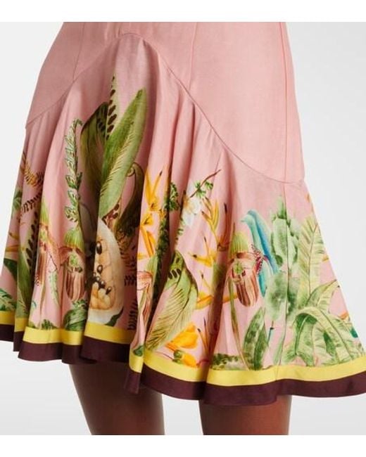ALÉMAIS Pink Papaya Linen-Blend Minidress