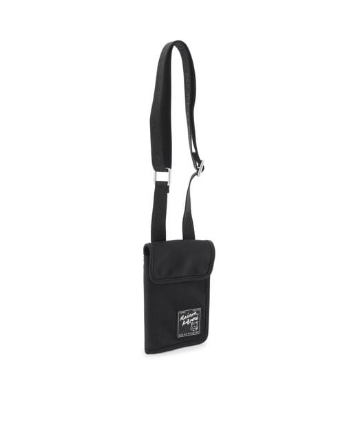 Maison Kitsuné Black Maison Kitsuné Logo Patch The Traveller Pouch for men