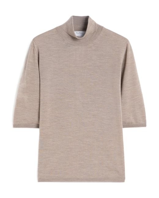 Max Mara Multicolor High-Neck Short-Sleeved Knitwear