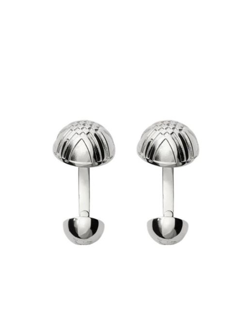 Burberry White Engraved Check Cufflinks for men