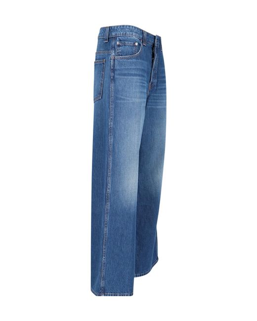 Khaite Blue Buttoned Flared Jeans