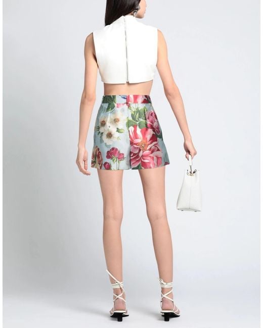 Dolce & Gabbana Green Floral Pattern Shorts