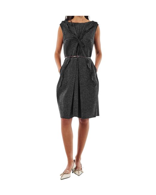 Prada Black Sleeveless Wool Dress