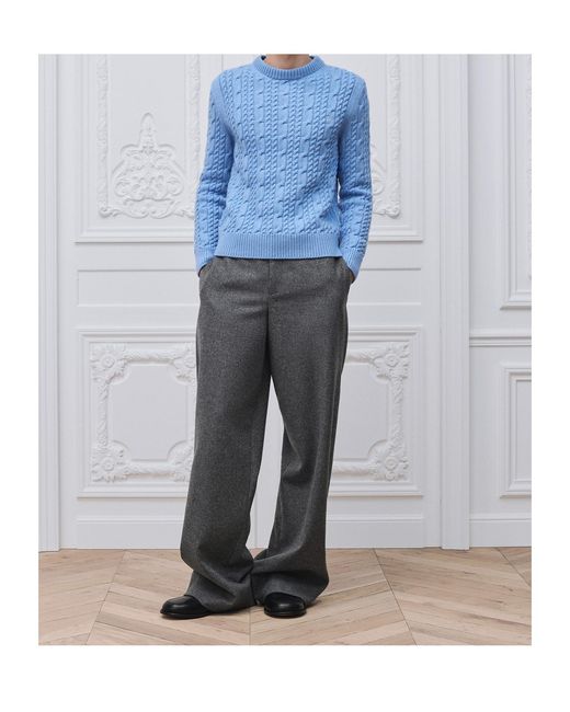 Dior Blue Homme Cable Knitted Jumper for men