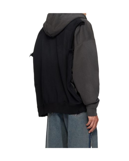 Maison Mihara Yasuhiro Black Zip Hoodie for men