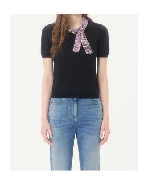 Valentino Black Short-Sleeved Knitwear