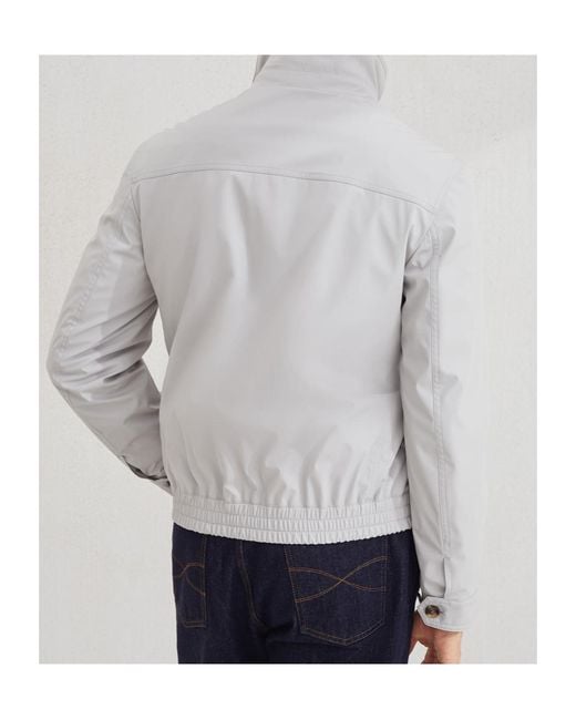 Brunello Cucinelli Gray High Neck Bomber Jacket for men