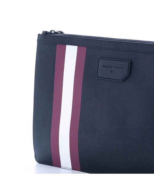 Bally Blue Stripe Detail Clutch Bag