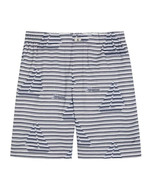 Jacquemus Blue Le Short Cale?On Striped Jacquard Cotton Shorts for men