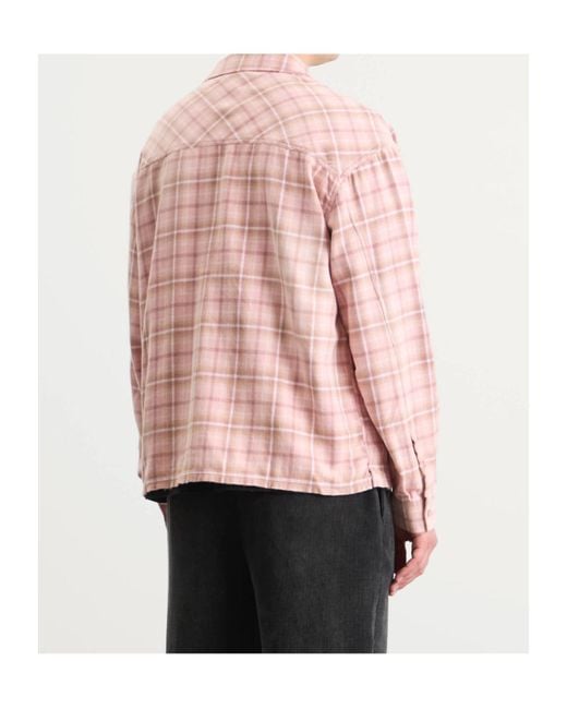 Represent Pink Checked Long Sleeved Shirt for men