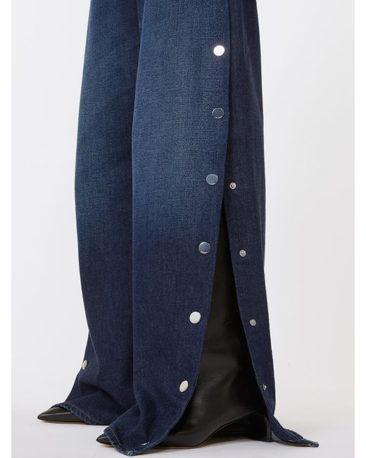 Sportmax Blue Lichene Logo-Patch Jeans