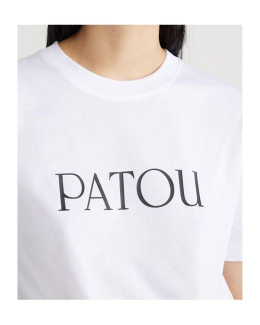 Patou White Logo Print Crewneck T-Shirt