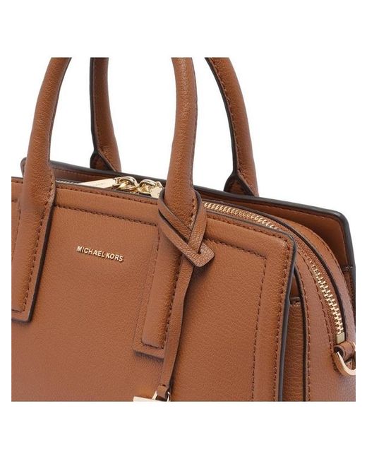 Michael Kors Brown Michael Laila Small Pebbled Satchel Bag