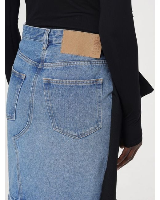 MM6 by Maison Margiela Black Panelled Denim Miniskirt