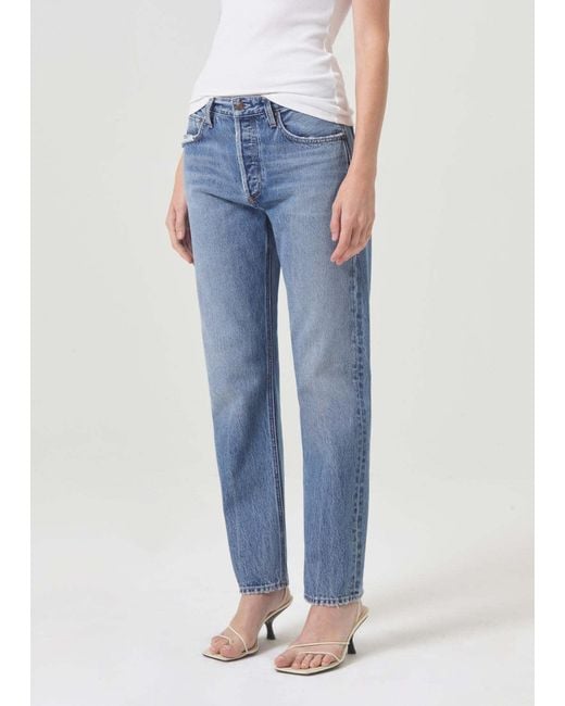 Agolde Blue Parker Straight-Leg Jeans