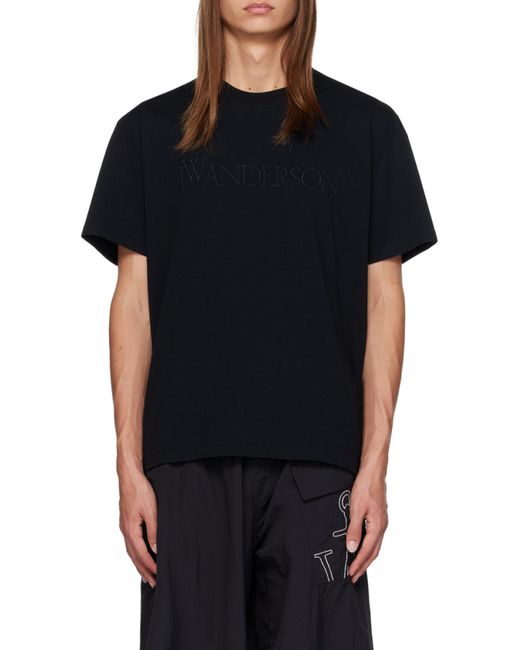 J.W. Anderson Blue Jw Anderson Logo Embroidered Short-Sleeved T-Shirt for men