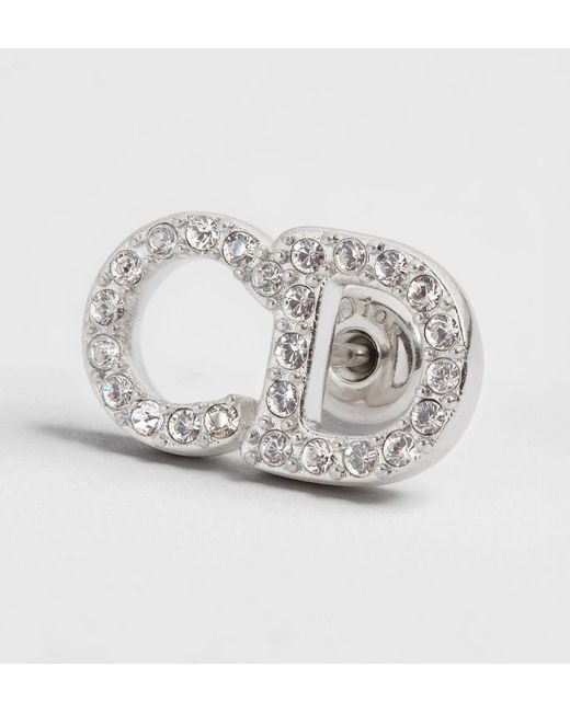 Dior White Cd Signature Stud Earrings