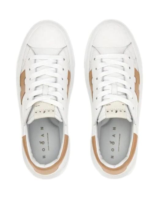Hogan White H705 Leather Sneakers