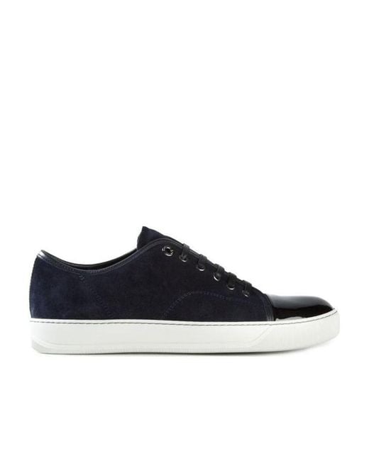 Lanvin Blue Dbb1 Patent-Toe Sneakers for men