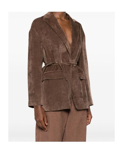 Brunello Cucinelli Brown Belted Corduroy Blazer
