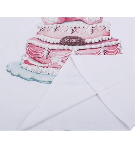 Moschino White Logo Printed Pattern T-Shirt