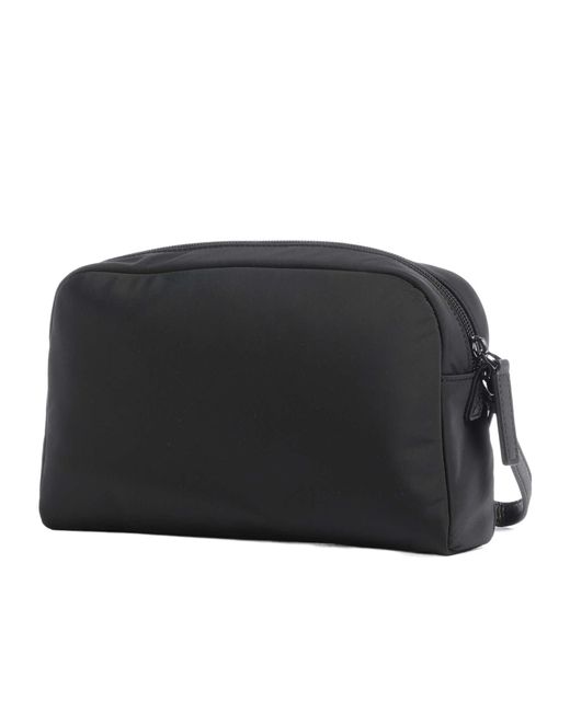 Emporio Armani Black Logo-Plaque Wristlet Clutch Bag for men