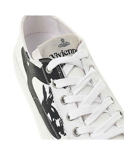 Vivienne Westwood White Lace-Up Low-Top Sneakers
