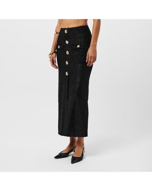 Balmain Black Midi Skirt