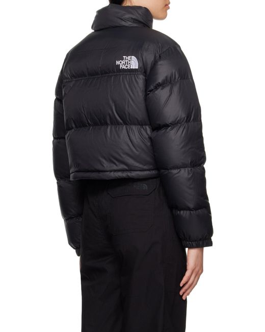 The North Face Blue Nuptse Cropped Padded Jacket