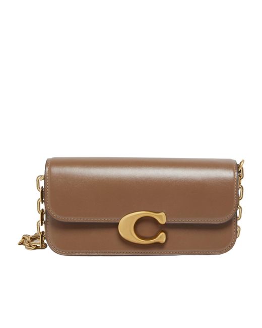 COACH Logo Shoulder Bag in Brown | Lyst