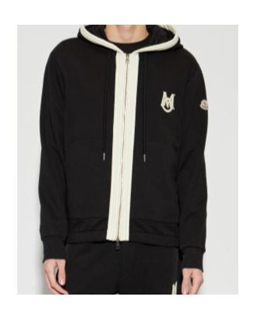 Moncler Black Logo Patch Zip-Up Jacket for men