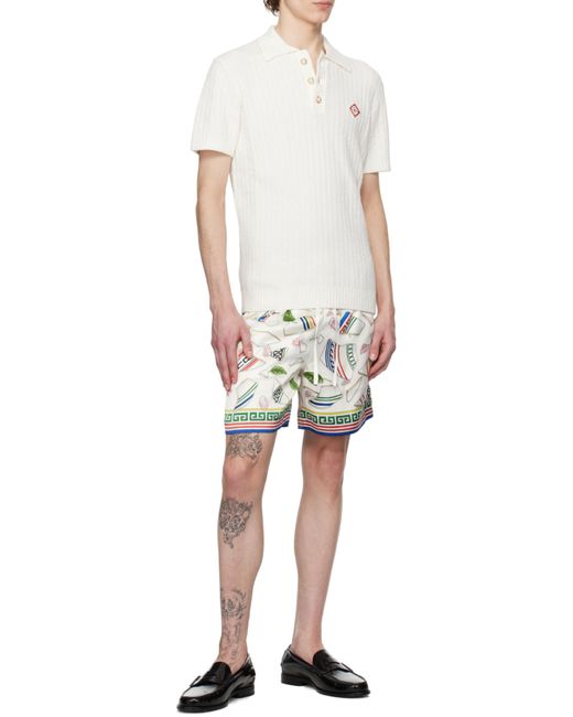 Casablanca Green Graphic Printed Drawstring Bermuda Shorts for men