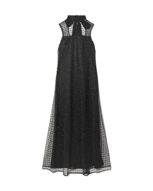 Staud Black Albee Tie-Up Dress