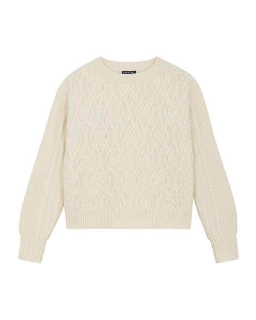 Soeur White Ribbed Crew Neck Sweater