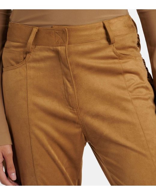 Norma Kamali Brown Fringed Slim Pants