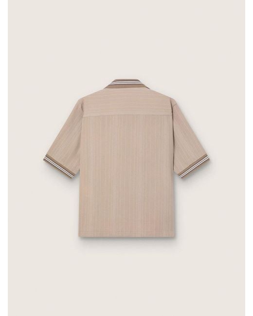 Golden Goose Deluxe Brand Natural Short Sleeved Striped Shirt for men