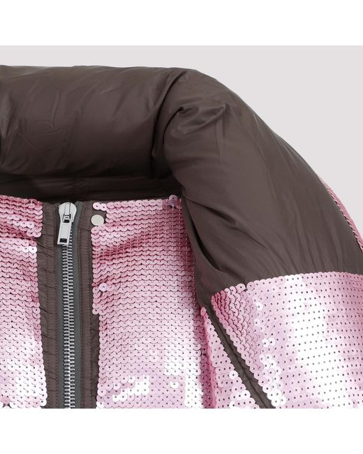 Rick Owens Red Highneck Puffer Jacket