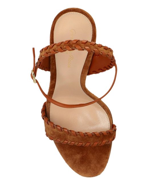 Gianvito Rossi Brown Braided Strap Heeled Sandals
