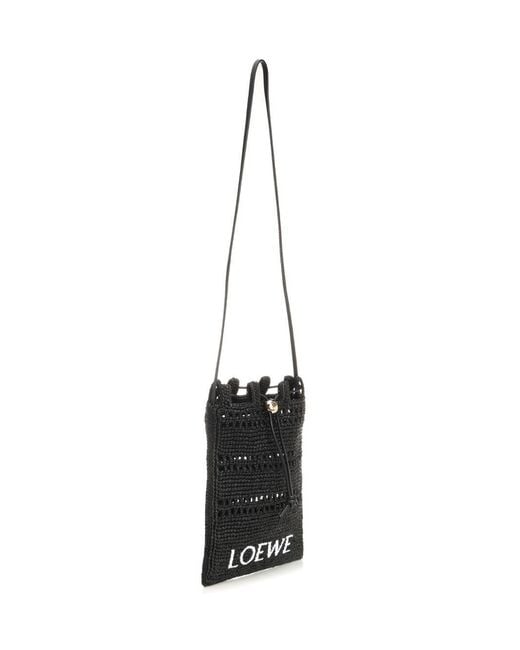 Loewe White Logo-Embroidered Drawstring Pocket