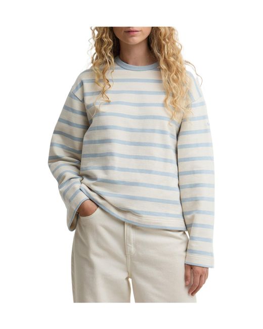 Barbour White Classic Crew Neck Loose Sweatshirt