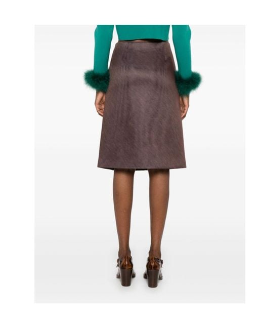 Philosophy Di Lorenzo Serafini Brown Wrap Skirt