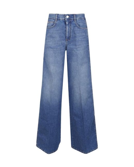 Stella McCartney Blue High-Waist Wide-Leg Jeans