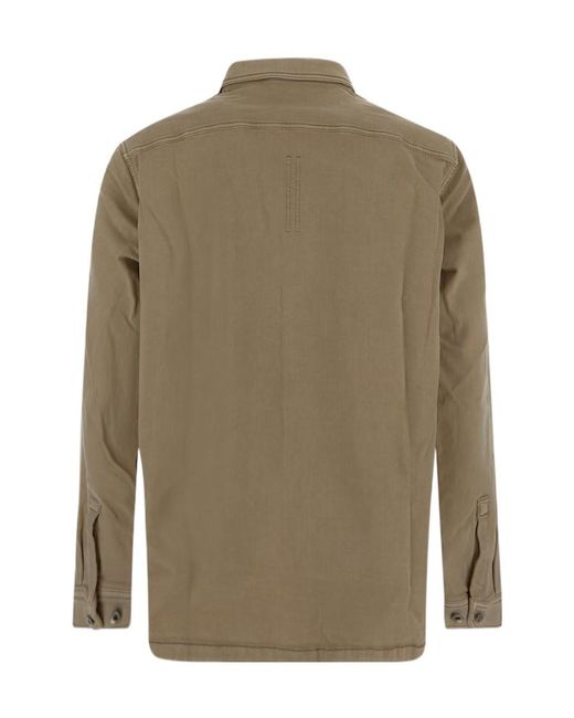 Rick Owens Green Long-Sleeve Shirt Jacket for men