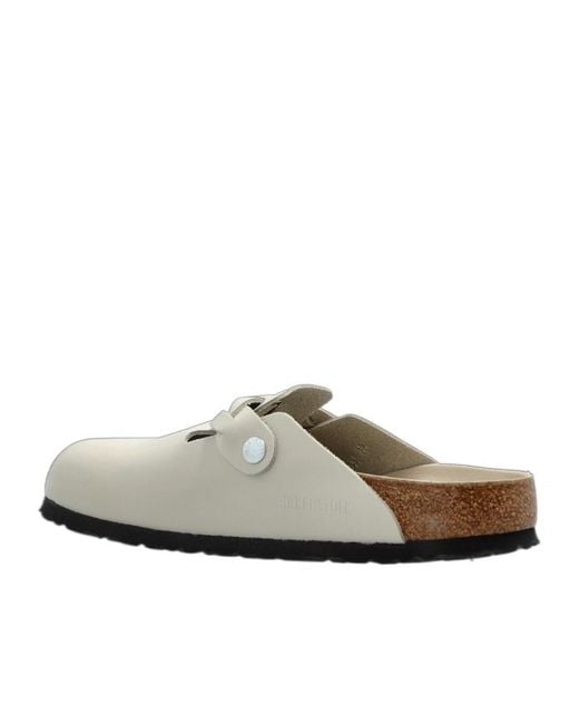 Birkenstock White Boston Buckle Sandals