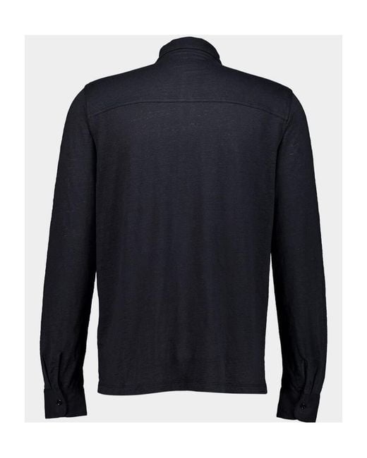Majestic Filatures Blue Stretch-Linen Shirt for men