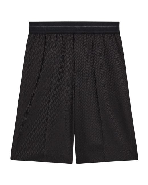Helmut Lang Black Logo-Jacquard Shorts for men